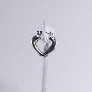 Heart hoop earrings, sterling silver